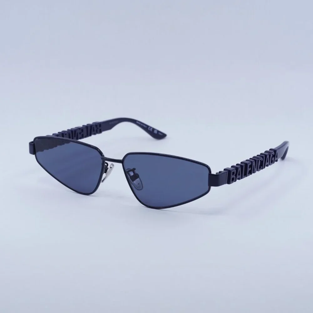 Balenciaga BB0107S 003 Sunglasses - Navy Blue Frame, Blue Lenses - Picture 8 of 10